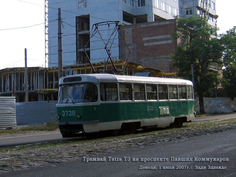 Донецк. Tatra T3 (двухдверная) №3738