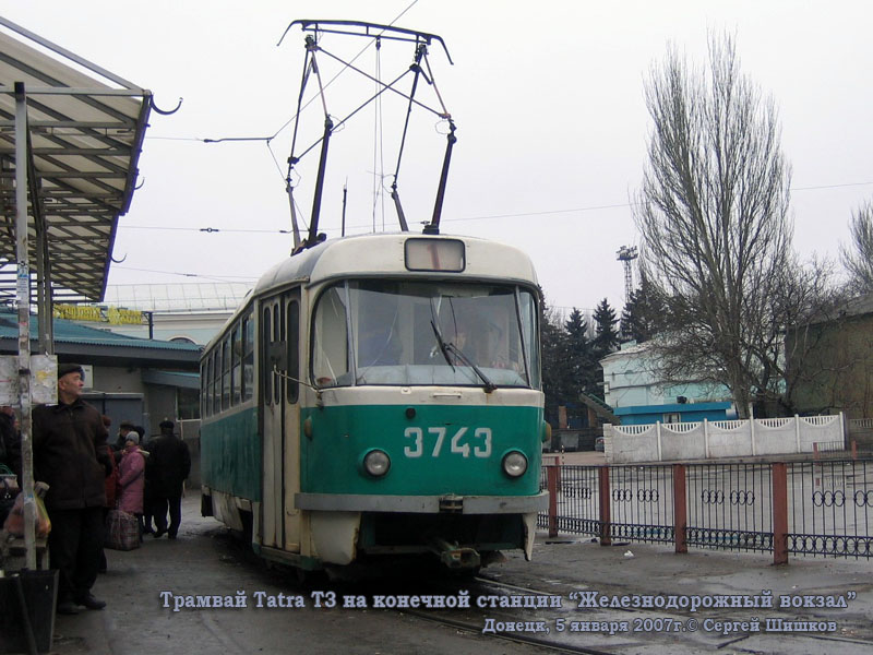 Донецк. Tatra T3 (двухдверная) №3743
