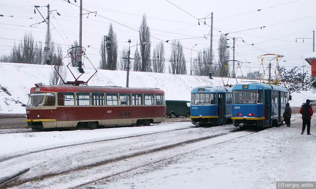 Одесса. Tatra T3SU №3297, Tatra T3R.P №4056, Tatra T3R.P №4085