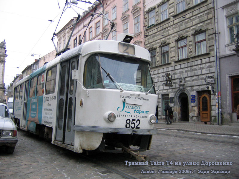 Львов. Tatra T4SU №852