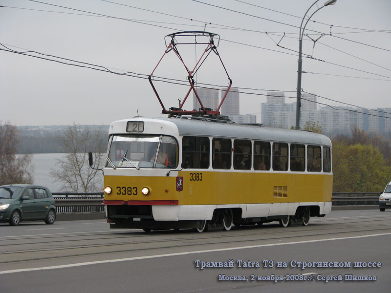 Москва. Tatra T3 (МТТЧ) №3383