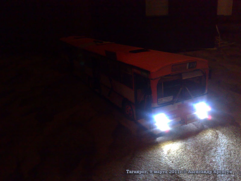 Таганрог. Модель автобуса Mercedes-Benz O305G (с вымышленным госномером аа177-61rus)