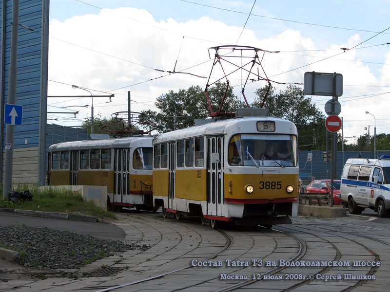 Москва. Tatra T3SU №3885, Tatra T3SU №3736