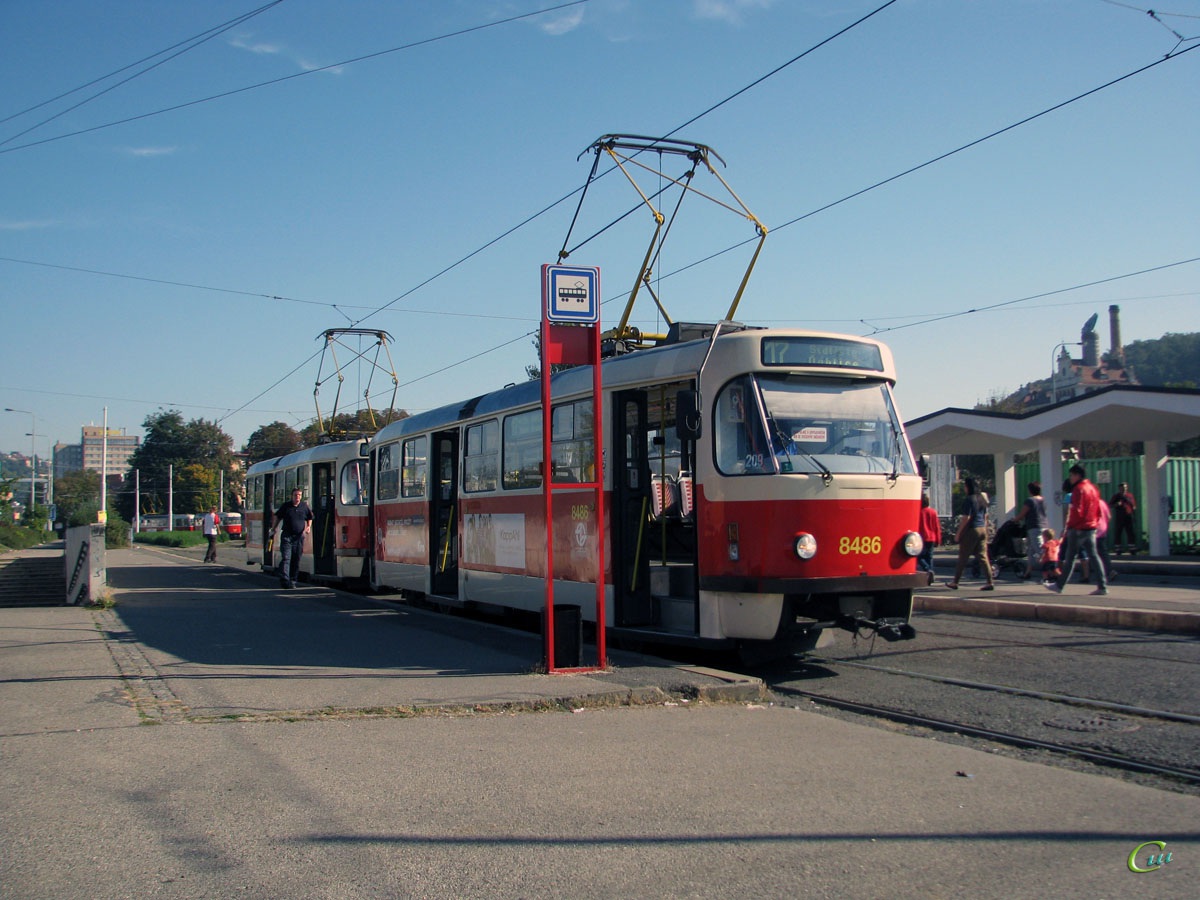 Прага. Tatra T3R.P №8486, Tatra T3R.P №8487