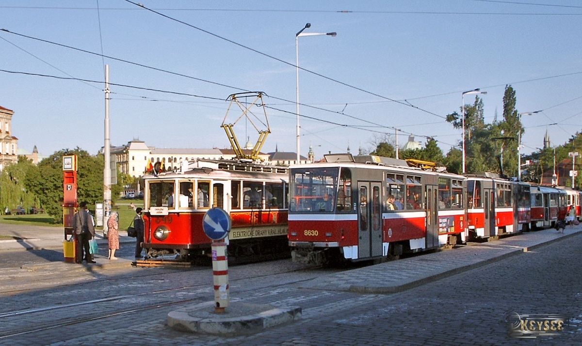 Прага. Ringhoffer DSM №349, Tatra T6A5 №8630