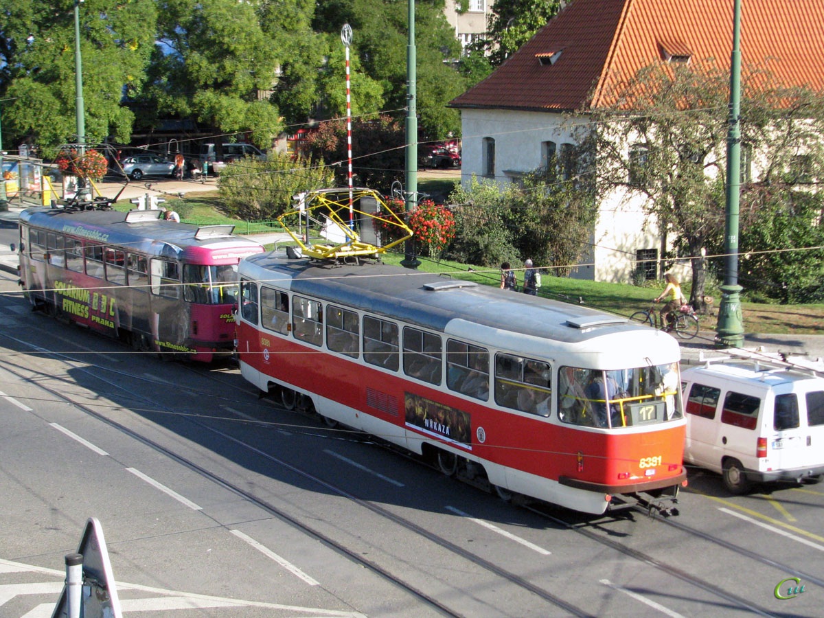 Прага. Tatra T3R.P №8380, Tatra T3R.P №8381