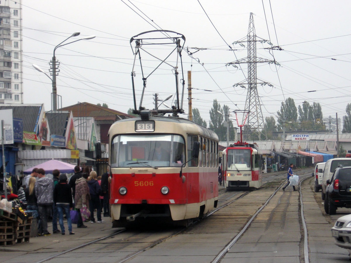 Киев. Tatra T3SU №5606, Tatra T3UA-3 №600