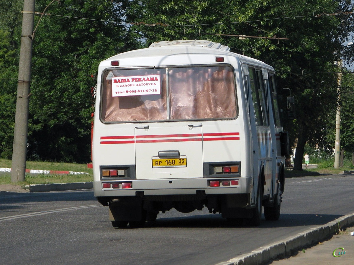 Владимир. Автобус ПАЗ-32054 (вр168) на маршруте Владимир - Камешково
