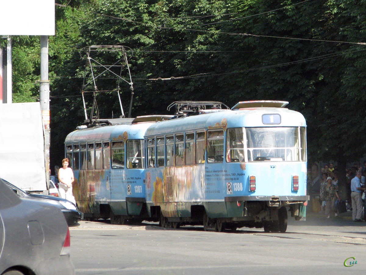 Днепр. Tatra T3DC1 №1387, Tatra T3DC2 №1388