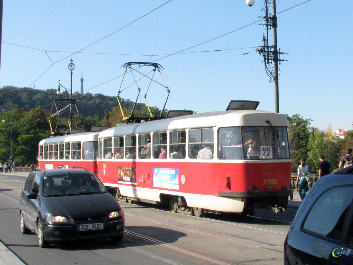 Прага. Tatra T3SUCS №7068
