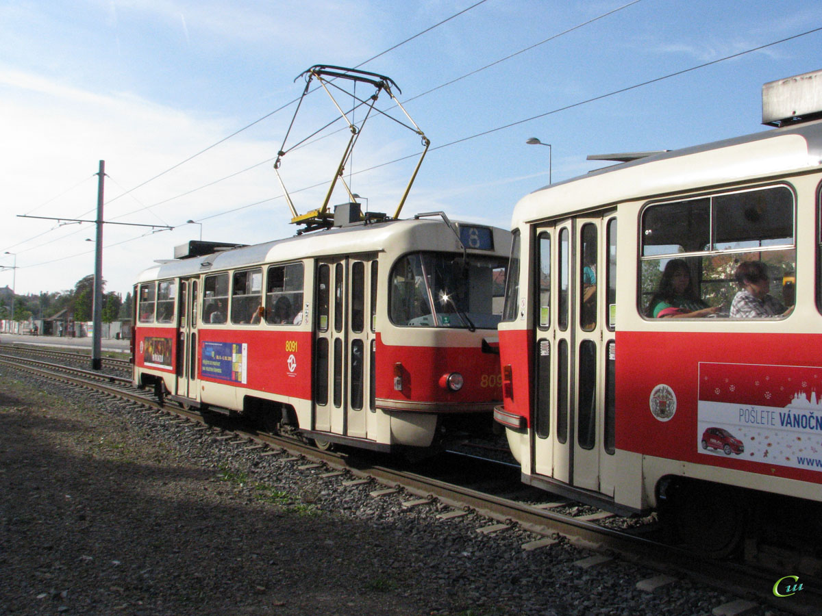 Прага. Tatra T3M №8091