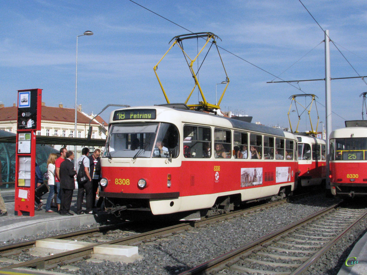 Прага. Tatra T3R.P №8308