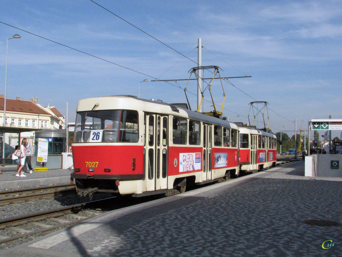 Прага. Tatra T3SUCS №7027