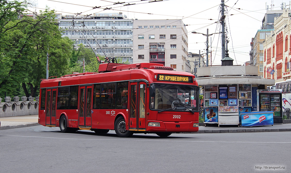 Белград. Троллейбус АКСМ-32100С Сябар №2002, маршрут 22