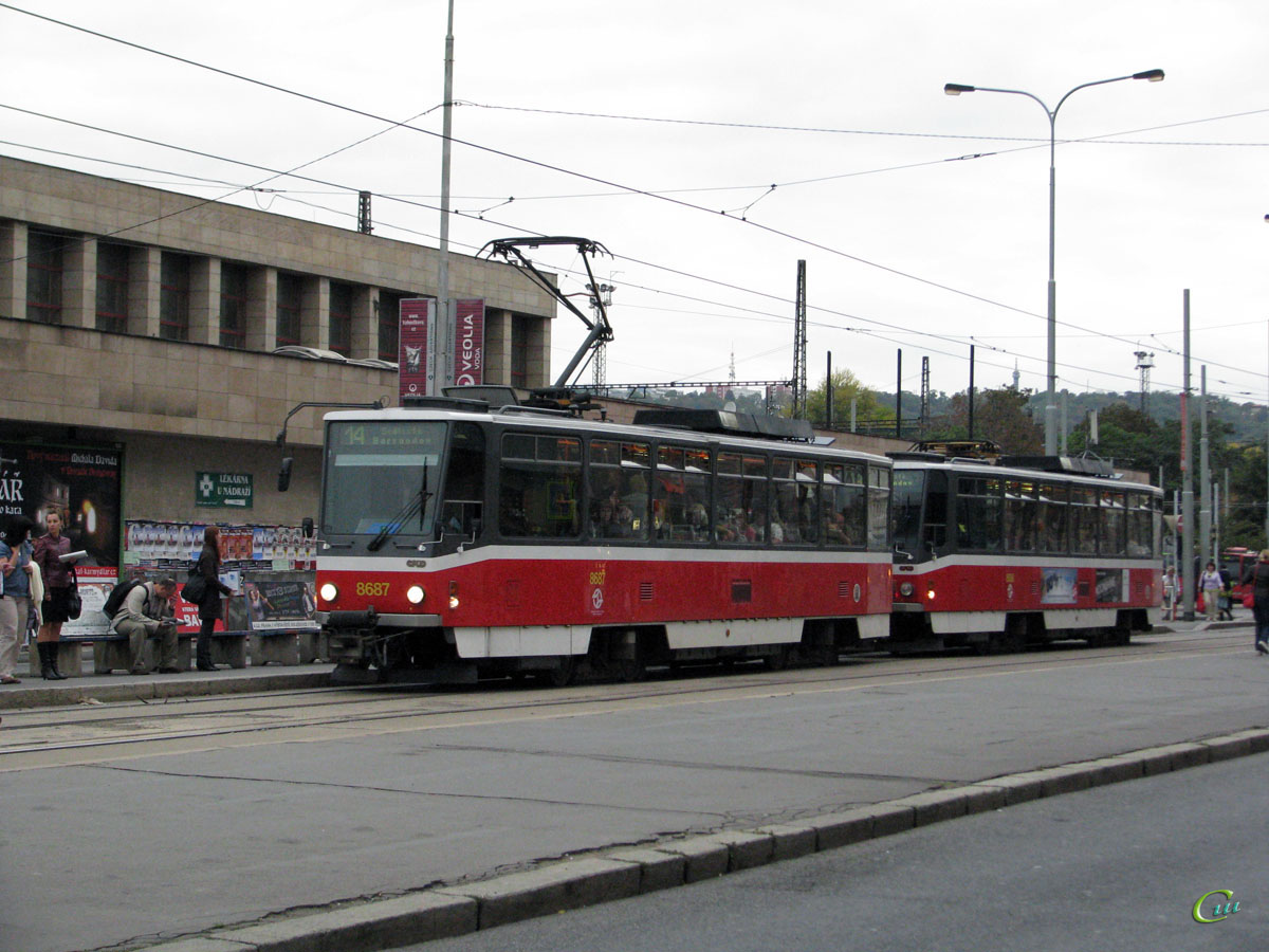 Прага. Tatra T6A5 №8687, Tatra T6A5 №8688