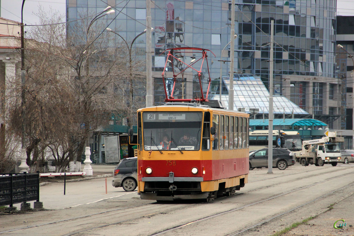 Екатеринбург. Tatra T6B5 (Tatra T3M) №758