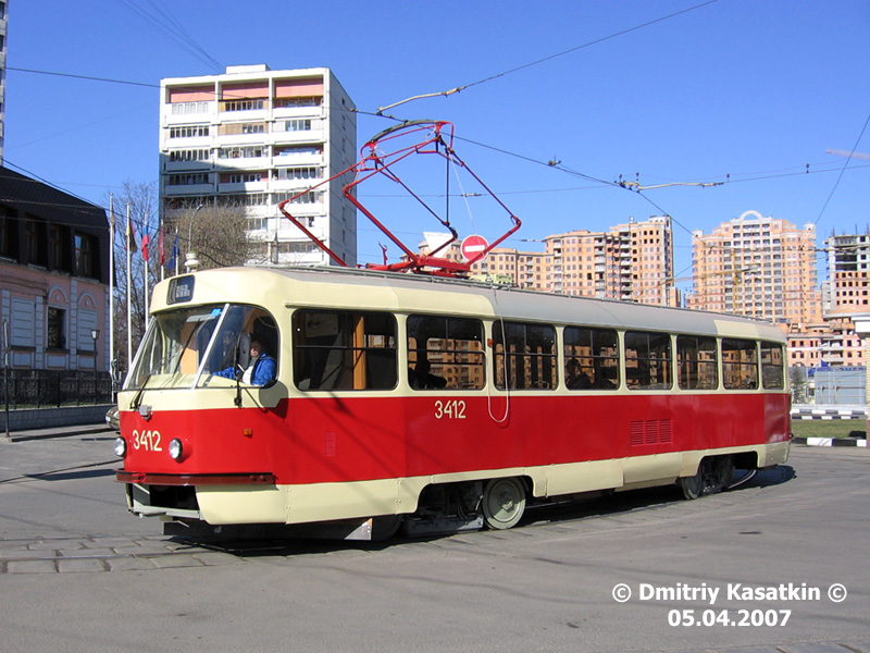 Москва. Tatra T3 (МТТЧ) №3412