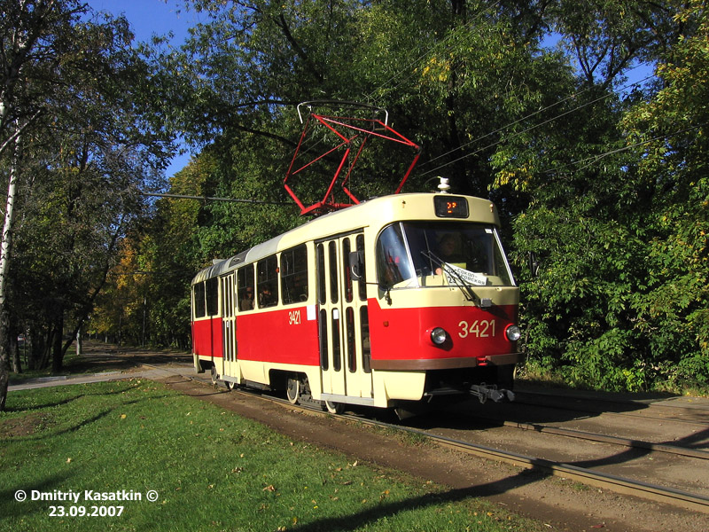 Москва. Tatra T3 (МТТЧ) №3421