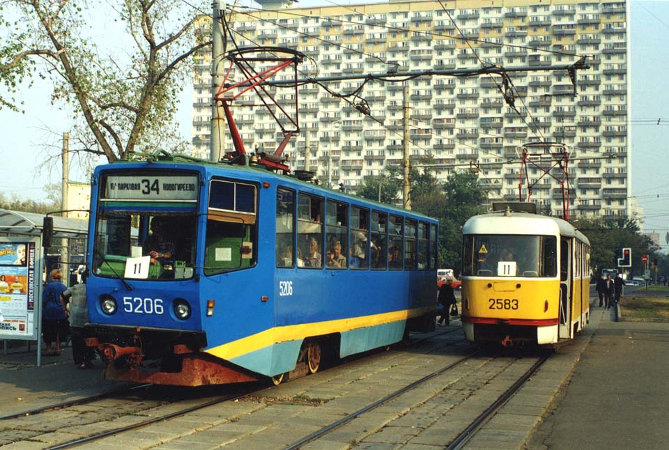 Москва. 71-608КМ (КТМ-8М) №5206, Tatra T3SU №2583
