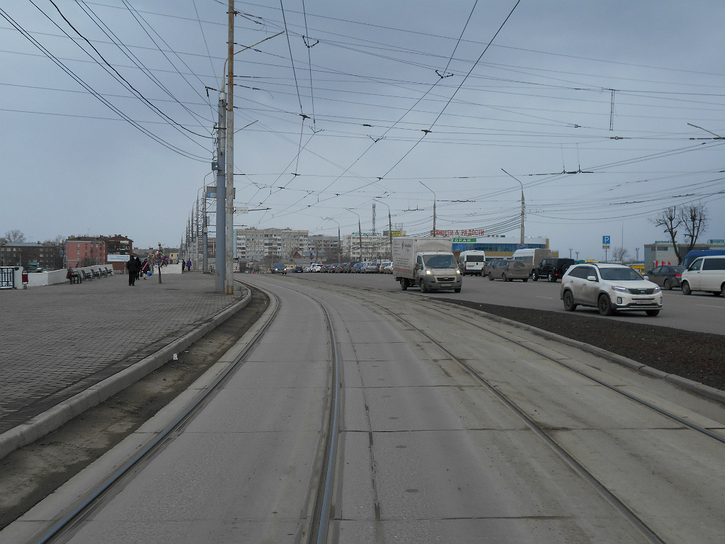Тула. Трамвайная линия по Советской улице, ведущая на Зареченский мост через р