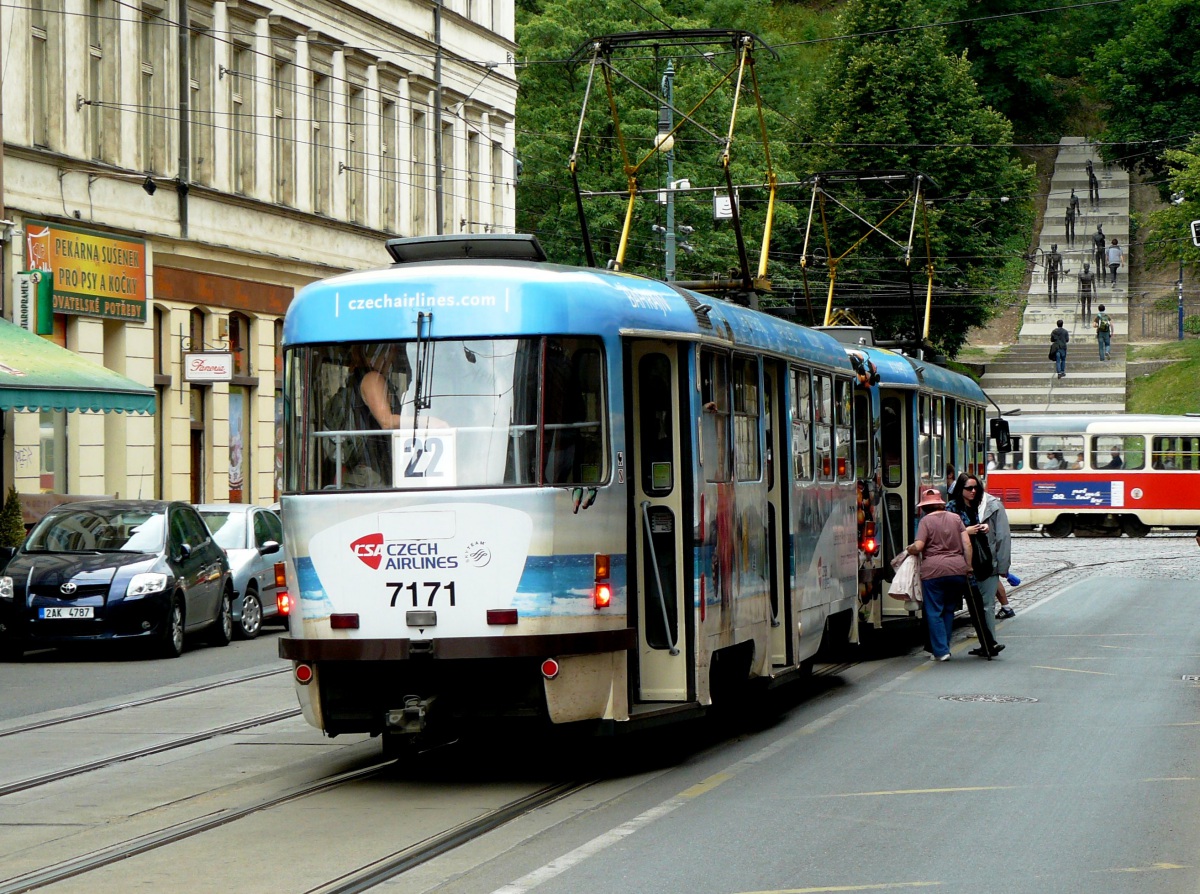 Прага. Tatra T3SUCS №7171