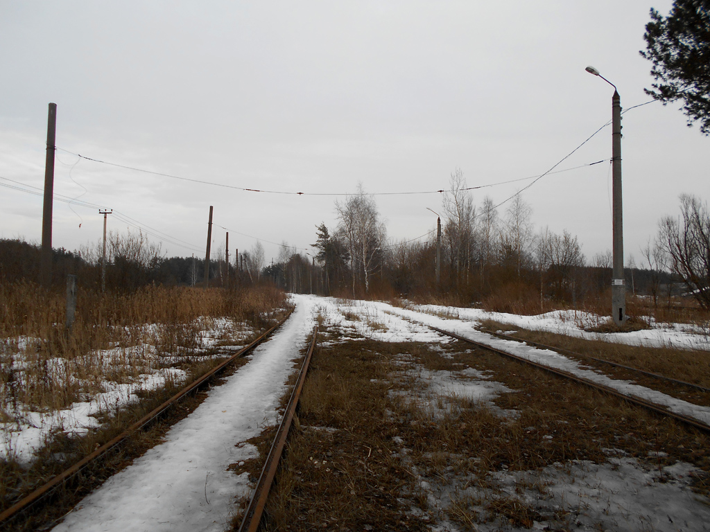 Тверь. Закрытая трамвайная линия в Константиновку, использовалась маршрутами 3 (отменён в 2010 г