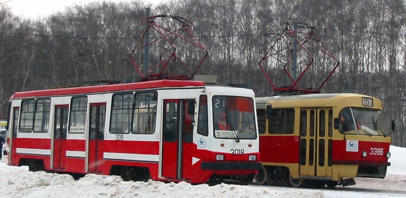 Москва. Tatra T3 (МТТЧ) №3386, 71-134А (ЛМ-99АЭ) №3018