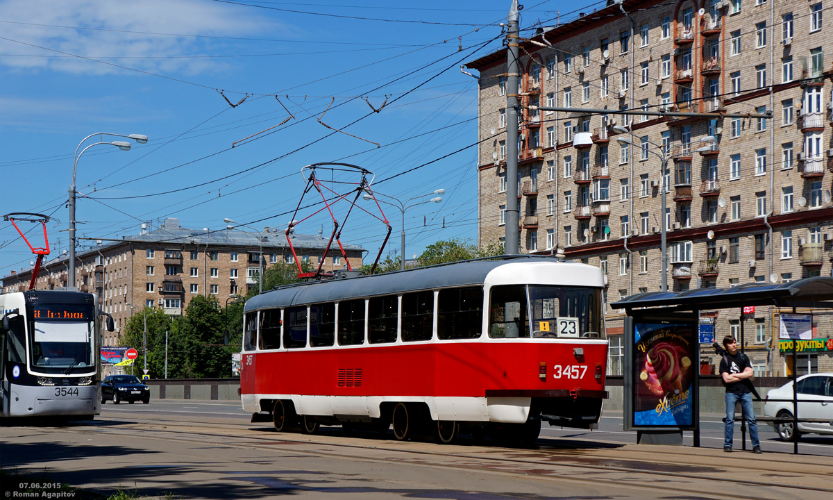 Москва. Tatra T3 (МТТЧ) №3457