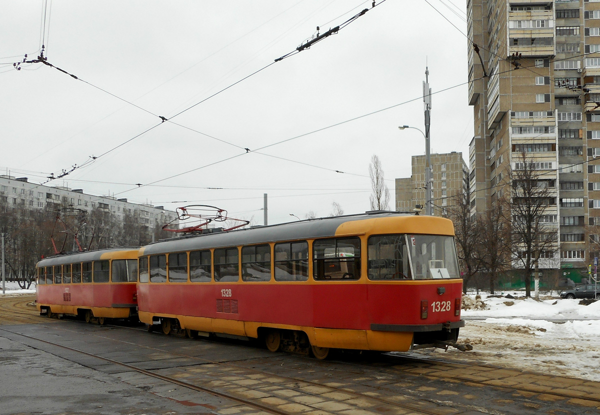 Москва. Tatra T3 (МТТЧ) №1328