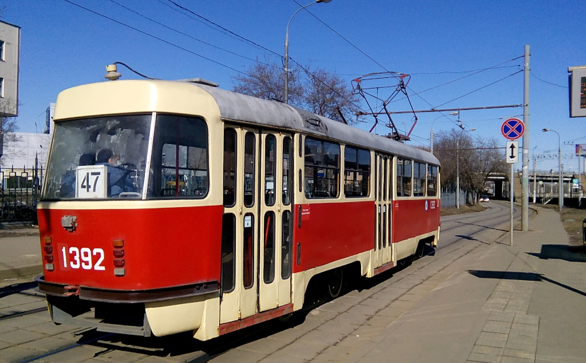 Москва. Tatra T3 (МТТЧ) №1392