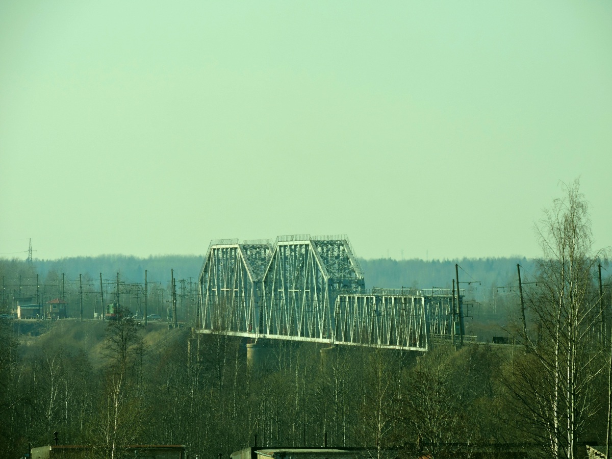 Кириши. Железнодорожный мост через реку Волхов, перегон Кириши - Волхов-пристань