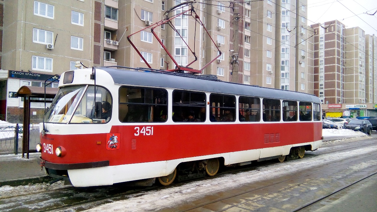 Москва. Tatra T3 (МТТЧ) №3451