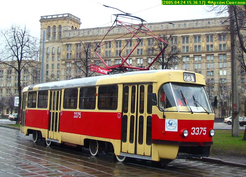Москва. Tatra T3 (МТТЧ) №3375
