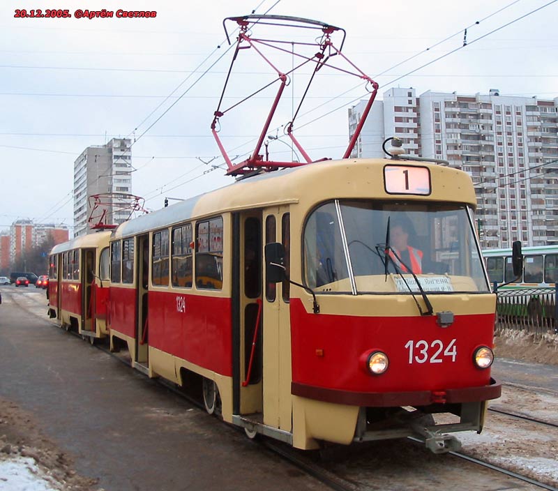 Москва. Tatra T3 (МТТЧ) №1324