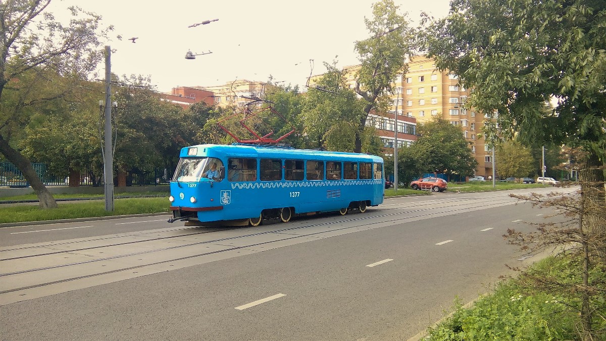 Москва. Tatra T3 (МТТЧ) №1377