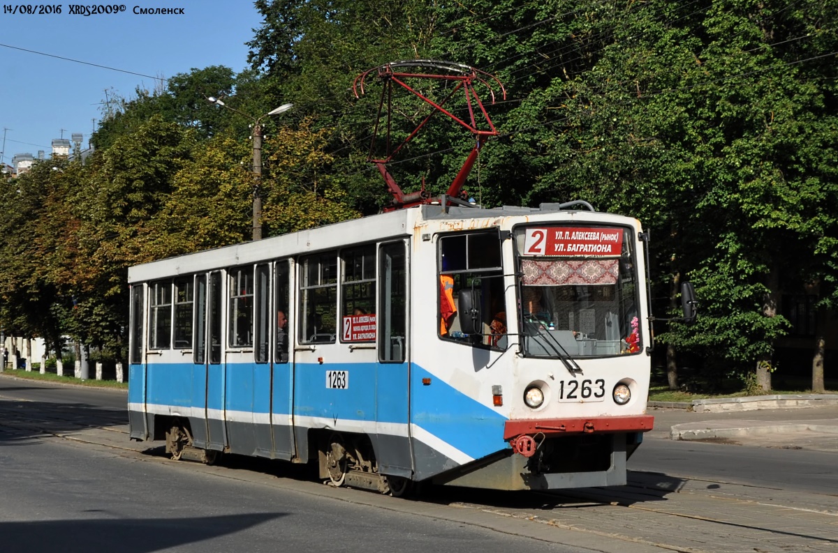 Смоленск. Трамвай 71-608КМ (КТМ-8М) № 1263, маршрут 2