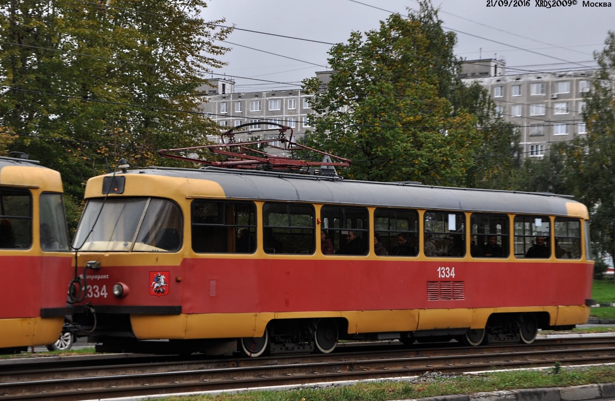Москва. Tatra T3 (МТТЧ) №1334