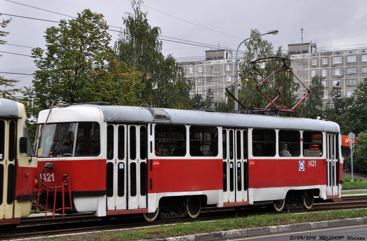 Москва. Tatra T3 (МТТЧ) №1421