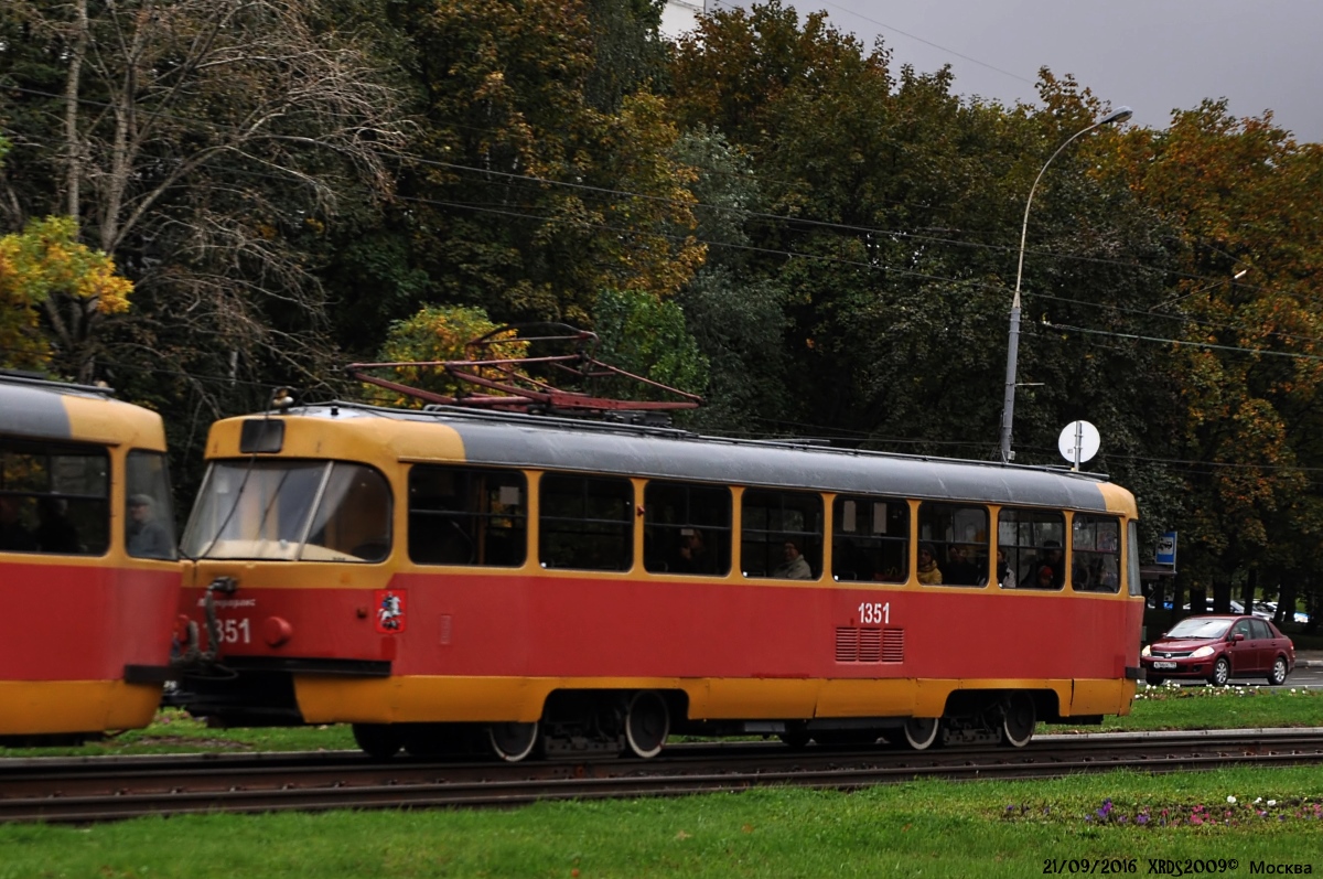 Москва. Tatra T3 (МТТЧ) №1351