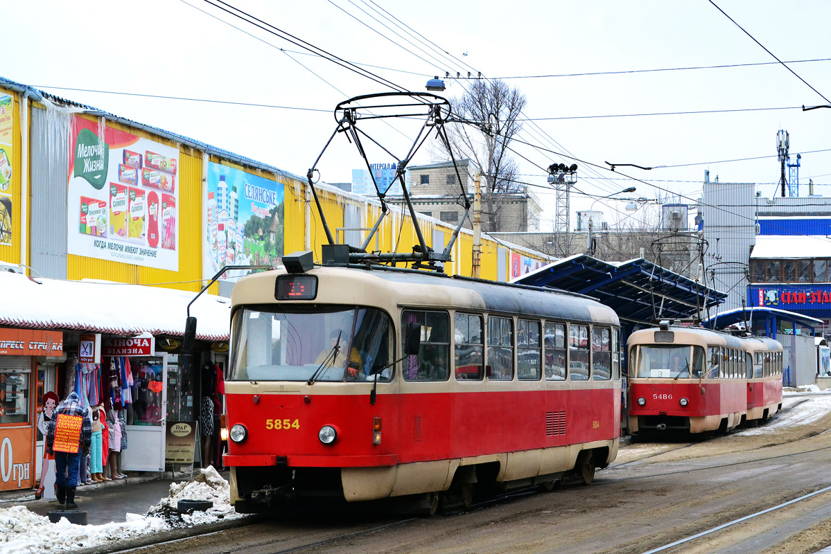 Киев. Tatra T3SU №5486, Tatra T3SUCS №5854