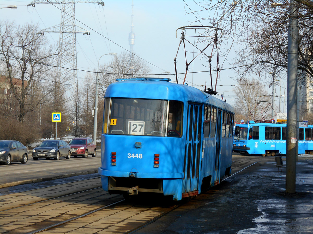 Москва. Tatra T3 (МТТЧ) №3448