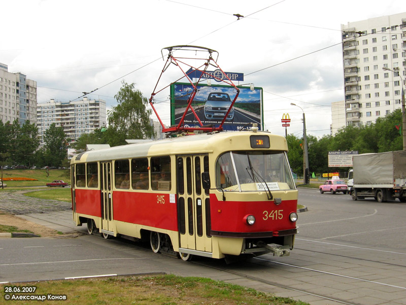 Москва. Tatra T3 (МТТЧ) №3415