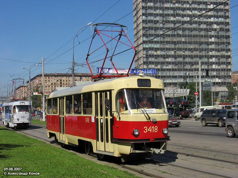Москва. Tatra T3 (МТТЧ) №3418