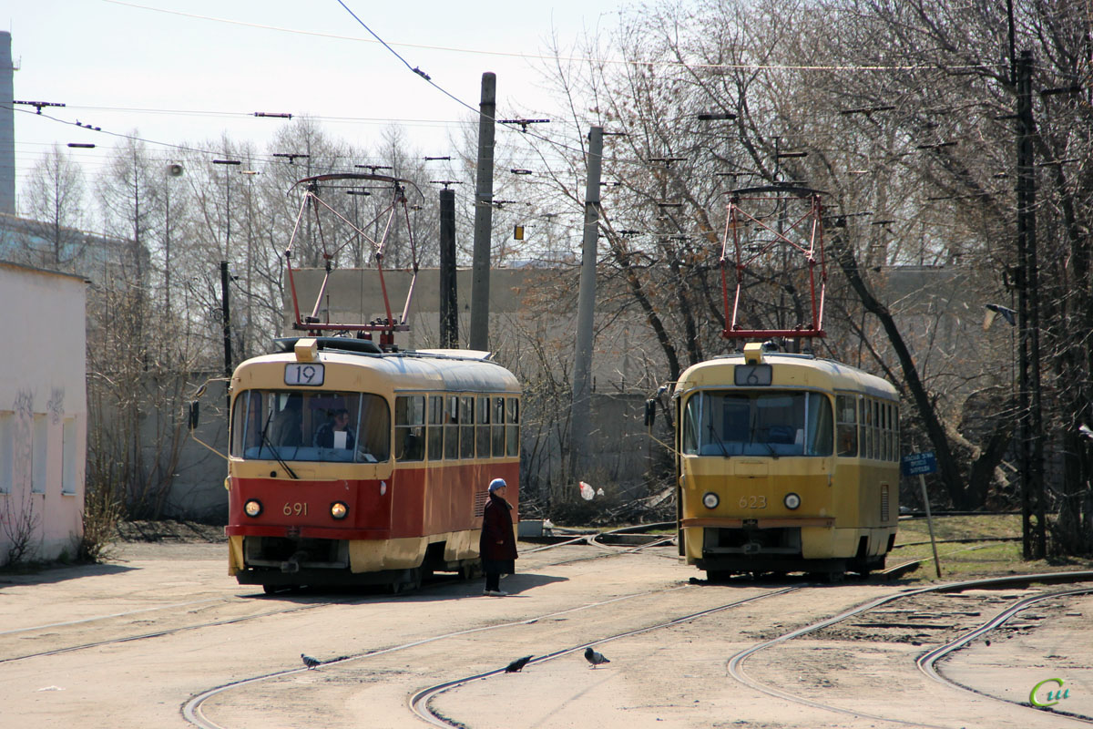 Екатеринбург. Tatra T3 (двухдверная) №623, Tatra T3SU №691
