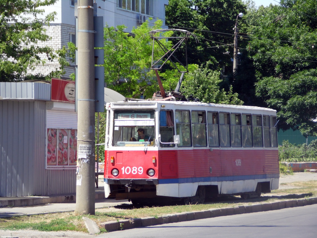 Николаев. Трамвай 71-605 (КТМ-5) № 1089, маршрут 6 Ц