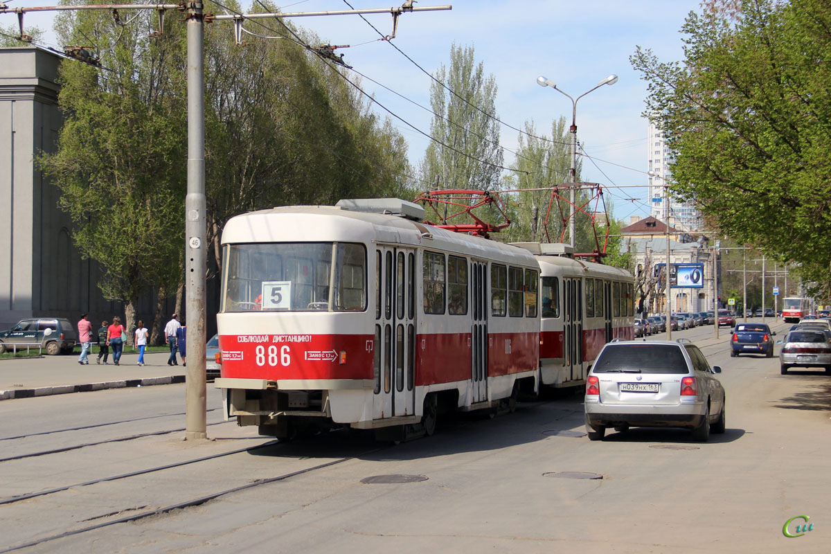 Самара. Tatra T3E №886