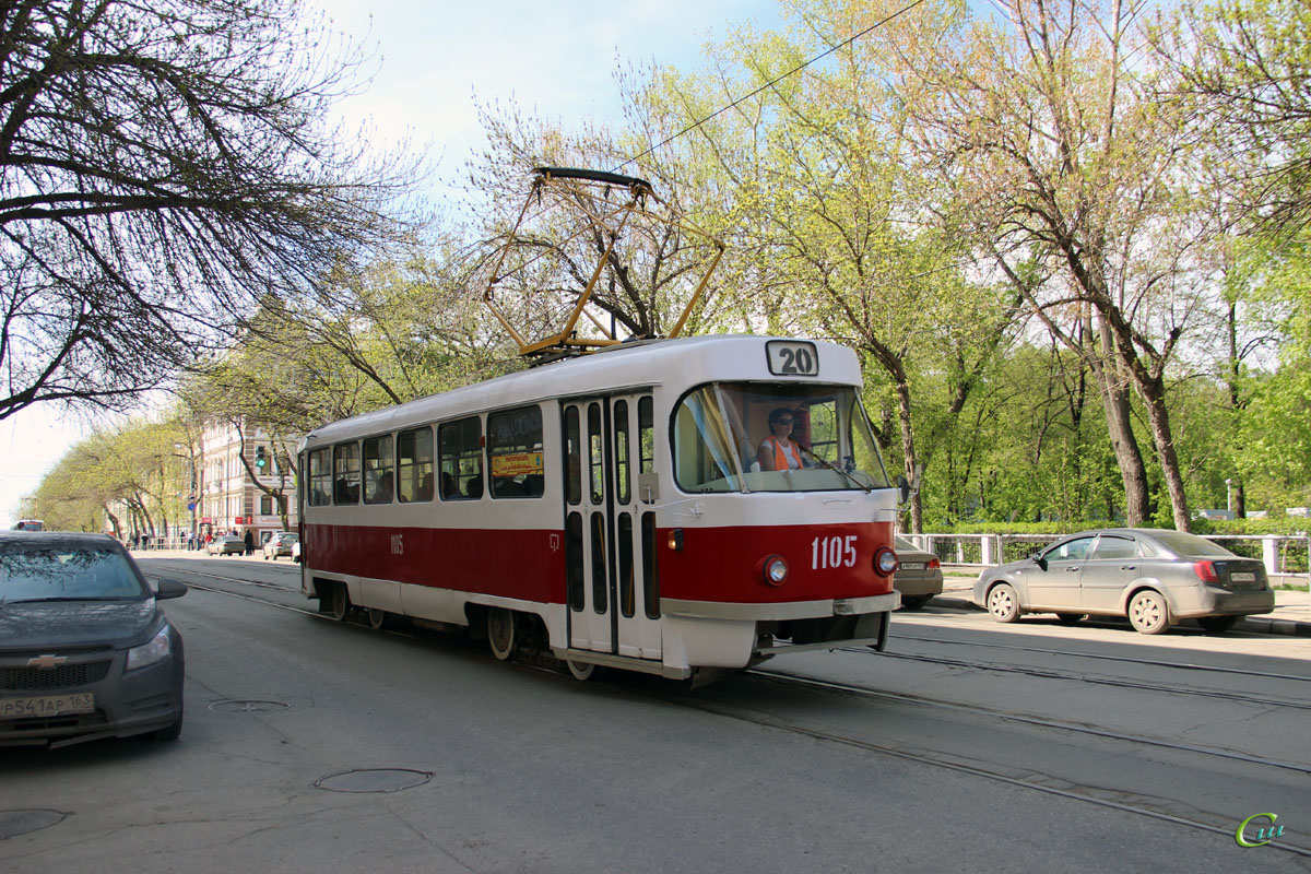 Самара. Tatra T3 (двухдверная) №1105
