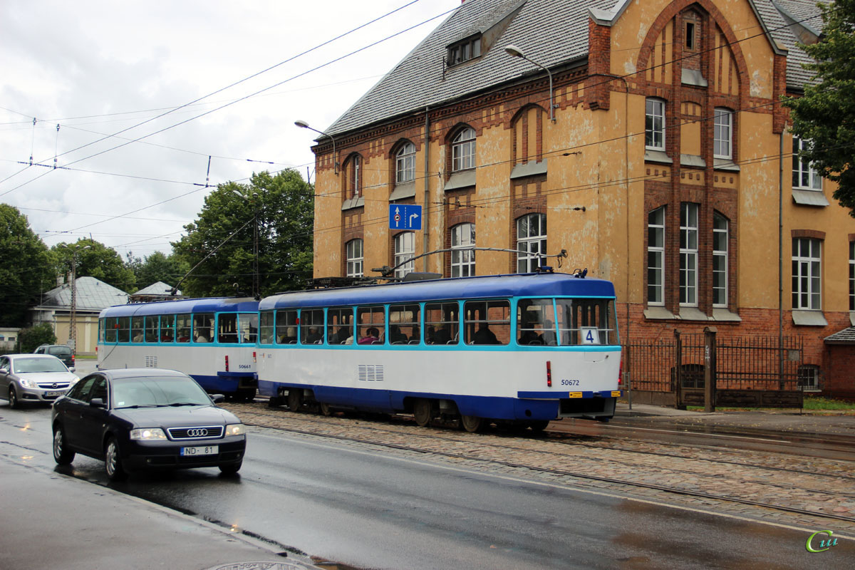 Рига. Tatra T3A №50661, Tatra T3A №50672
