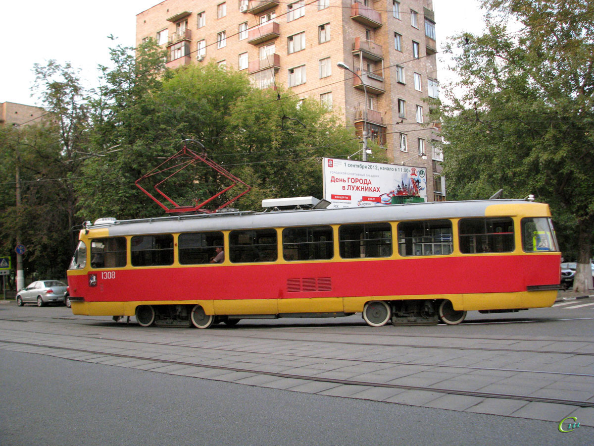 Москва. Tatra T3 (МТТЕ) №1308