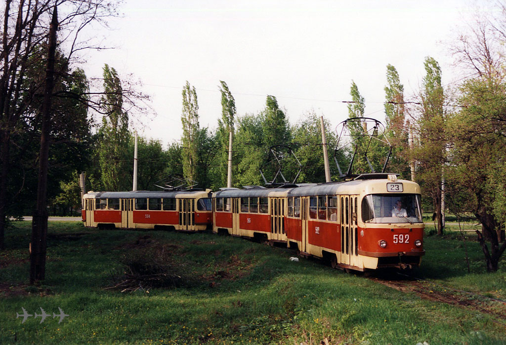 Харьков. Tatra T3SU №594, Tatra T3SU №592, Tatra T3SU №593